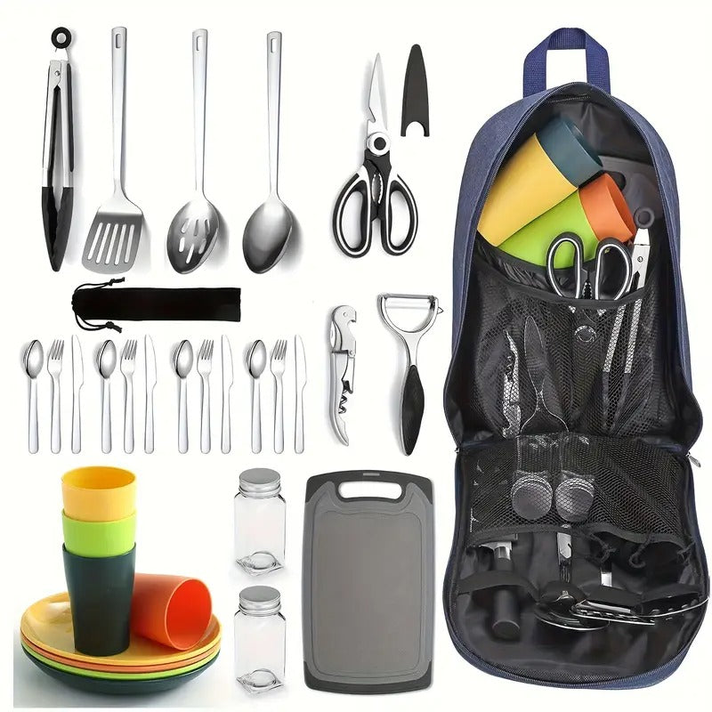 Camping Cooking Set Outdoor Kitchen Utensils (31pcs)-0