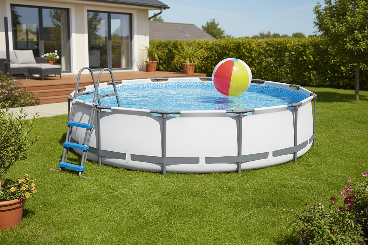 Steel Pro MAX Pool with Ladder and Beach Ball